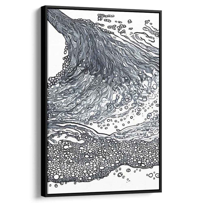 Ethereal Midnight Dance: Intricate Black and White Abstract Line Art