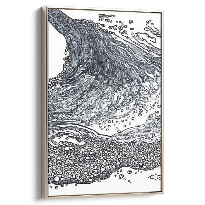 Ethereal Midnight Dance: Intricate Black and White Abstract Line Art