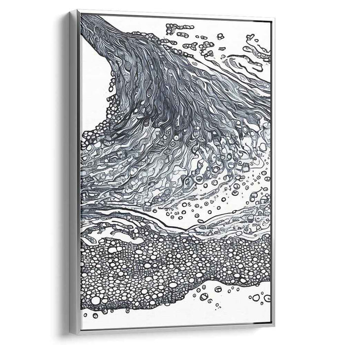 Ethereal Midnight Dance: Intricate Black and White Abstract Line Art