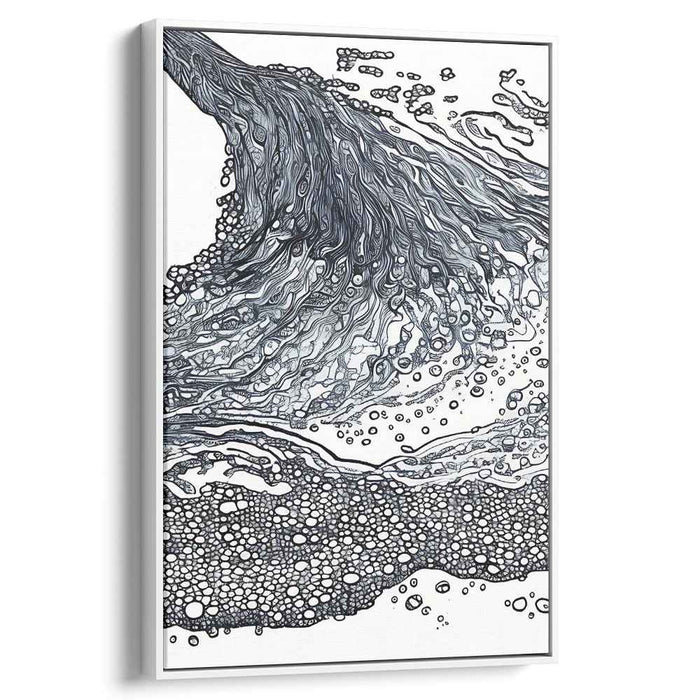 Ethereal Midnight Dance: Intricate Black and White Abstract Line Art