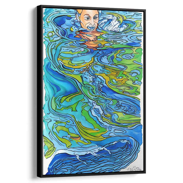 Serene Submersion: Contemporary Realism and Abstract Expressionism Watercolor Art