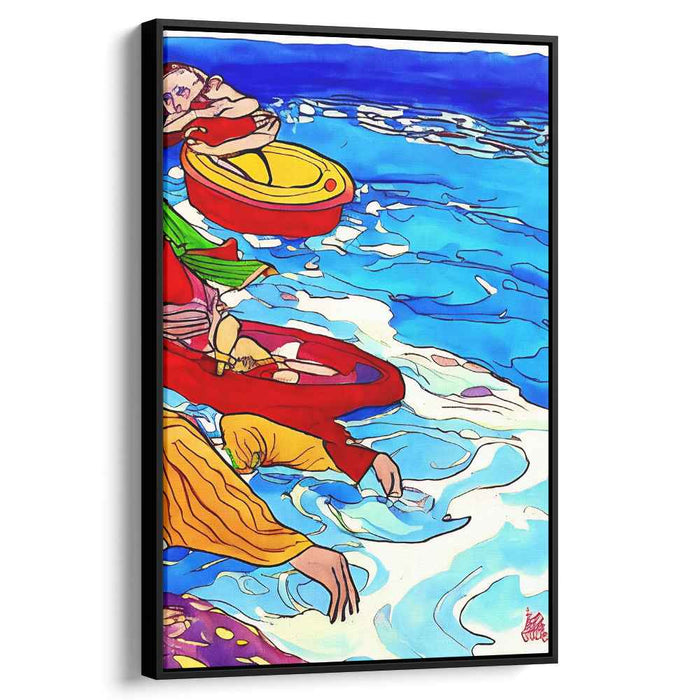 Serenity on the Sea: Colorful Coastal Life Canvas Art