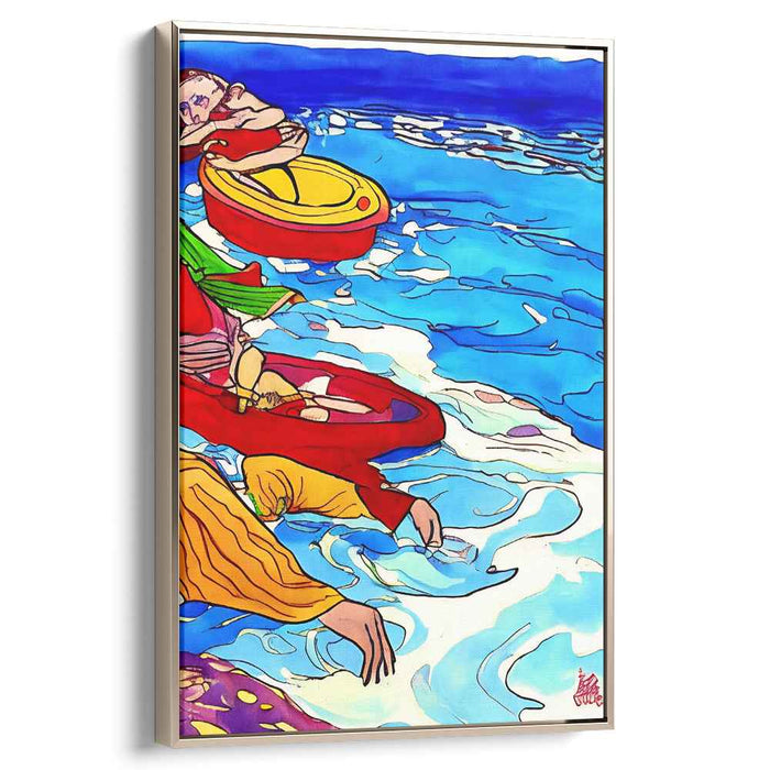 Serenity on the Sea: Colorful Coastal Life Canvas Art