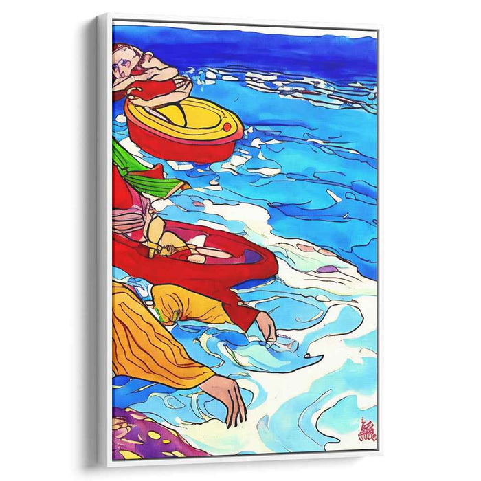 Serenity on the Sea: Colorful Coastal Life Canvas Art