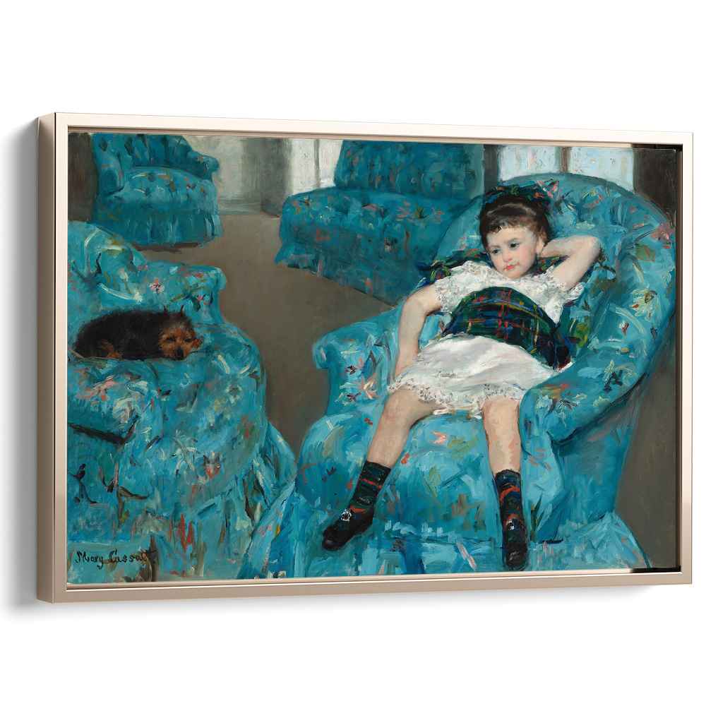 Little Girl in a Blue Armchair by Mary Cassatt - Canvas Artwork