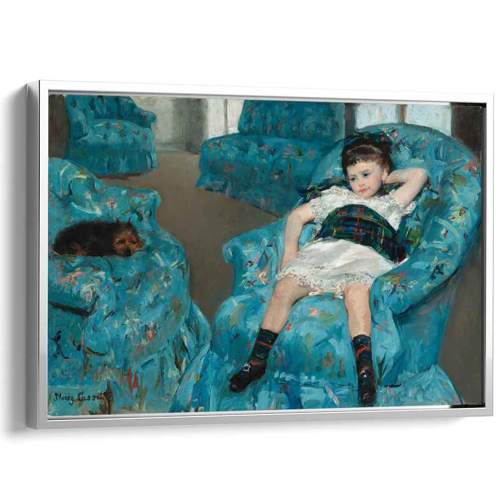 Little Girl in a Blue Armchair by Mary Cassatt - Canvas Artwork