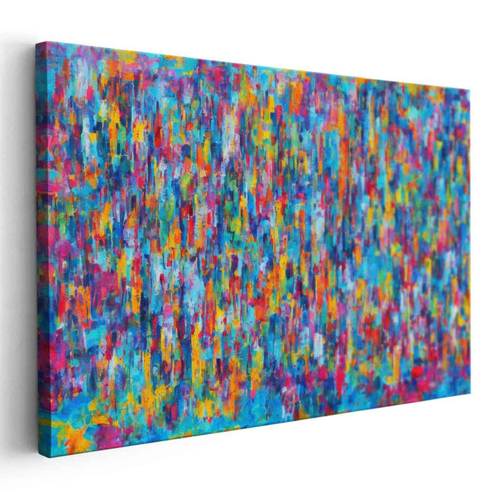 Chroma Blur: Abstract Expressionist Color Burst Canvas Art Print