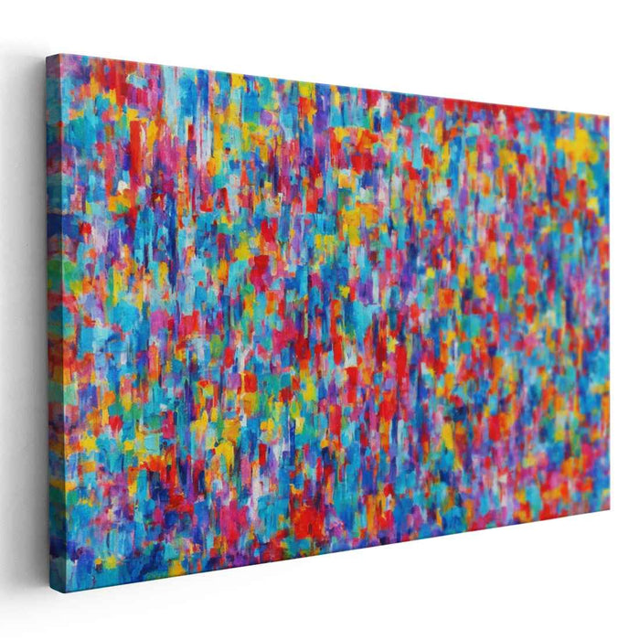 Chromatic Fusion Dive: Abstract Expressionist Color Explosion Canvas Art Print