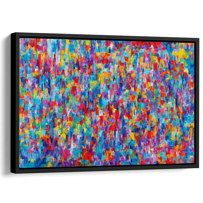 Chromatic Fusion Dive: Abstract Expressionist Color Explosion Canvas Art Print
