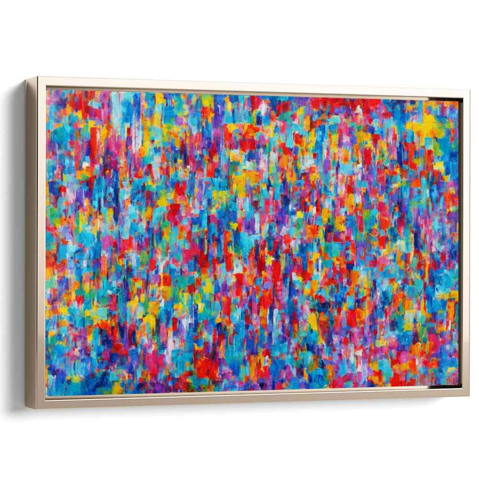 Chromatic Fusion Dive: Abstract Expressionist Color Explosion Canvas Art Print