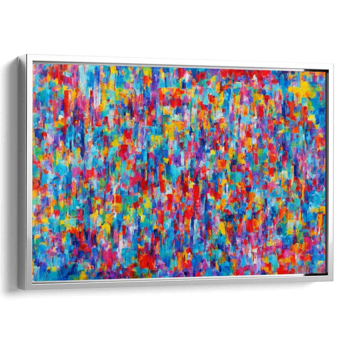 Chromatic Fusion Dive: Abstract Expressionist Color Explosion Canvas Art Print