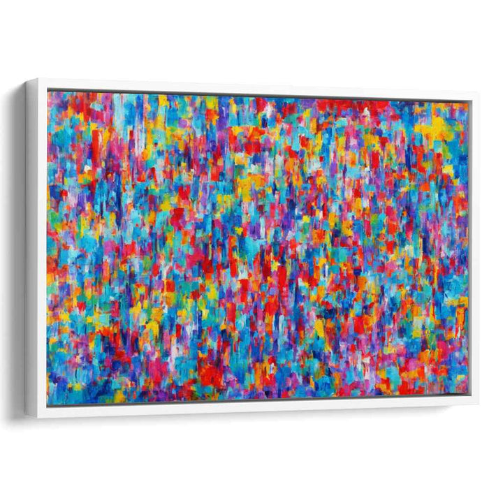 Chromatic Fusion Dive: Abstract Expressionist Color Explosion Canvas Art Print