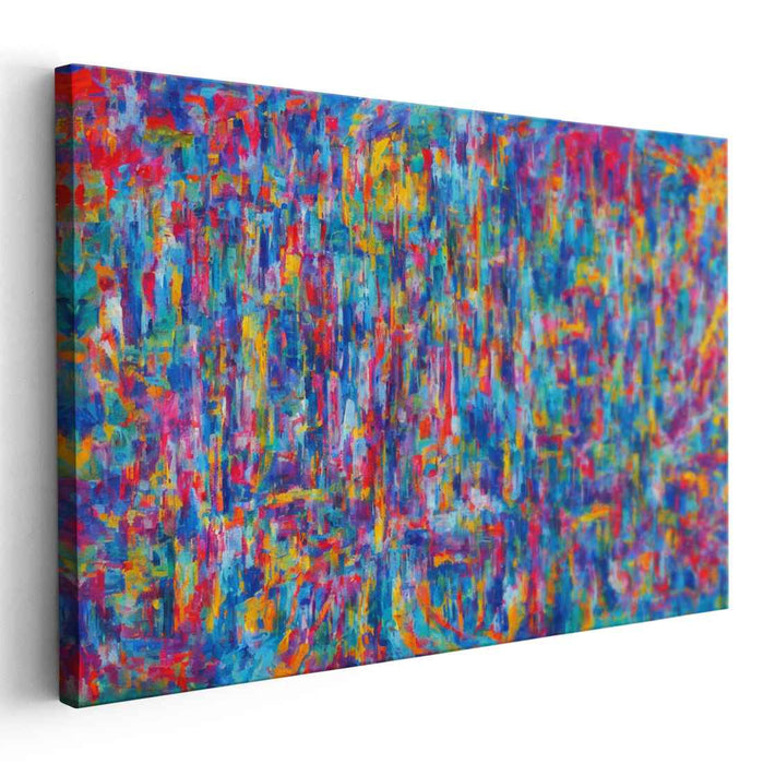 Chroma Burst Canvas Creation: Abstract Expressionist Color Explosion Canvas Art Print