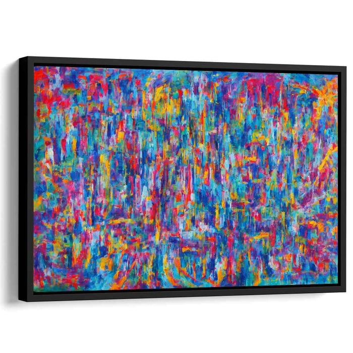 Chroma Burst Canvas Creation: Abstract Expressionist Color Explosion Canvas Art Print