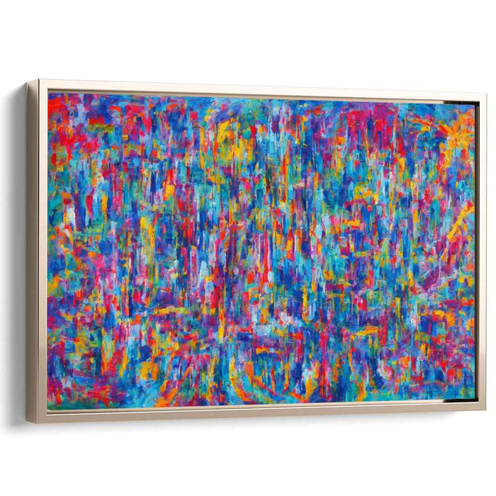 Chroma Burst Canvas Creation: Abstract Expressionist Color Explosion Canvas Art Print
