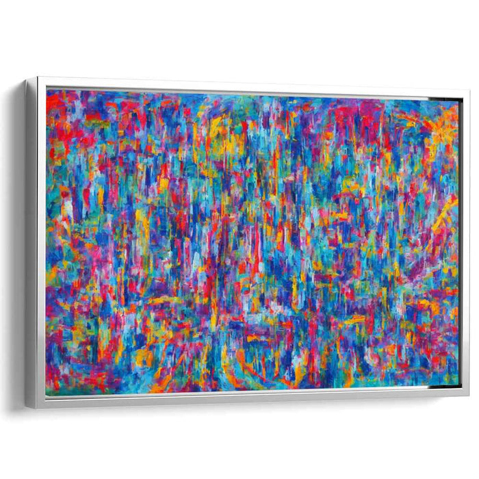 Chroma Burst Canvas Creation: Abstract Expressionist Color Explosion Canvas Art Print