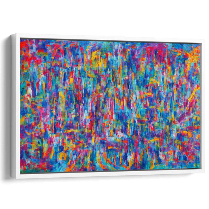 Chroma Burst Canvas Creation: Abstract Expressionist Color Explosion Canvas Art Print