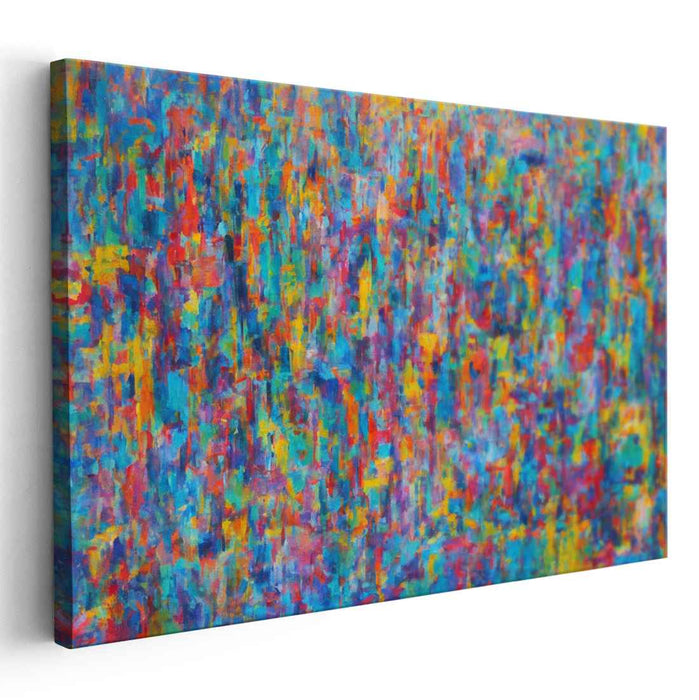 Luminous Fusion Dance: Abstract Expressionist Color Explosion Canvas Art Print