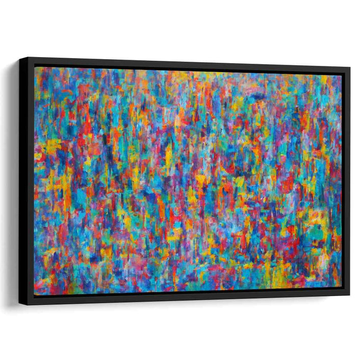 Luminous Fusion Dance: Abstract Expressionist Color Explosion Canvas Art Print