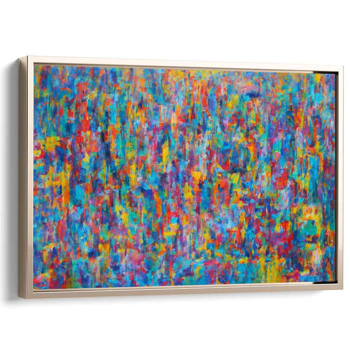 Luminous Fusion Dance: Abstract Expressionist Color Explosion Canvas Art Print
