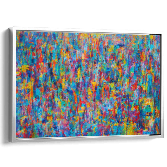 Luminous Fusion Dance: Abstract Expressionist Color Explosion Canvas Art Print