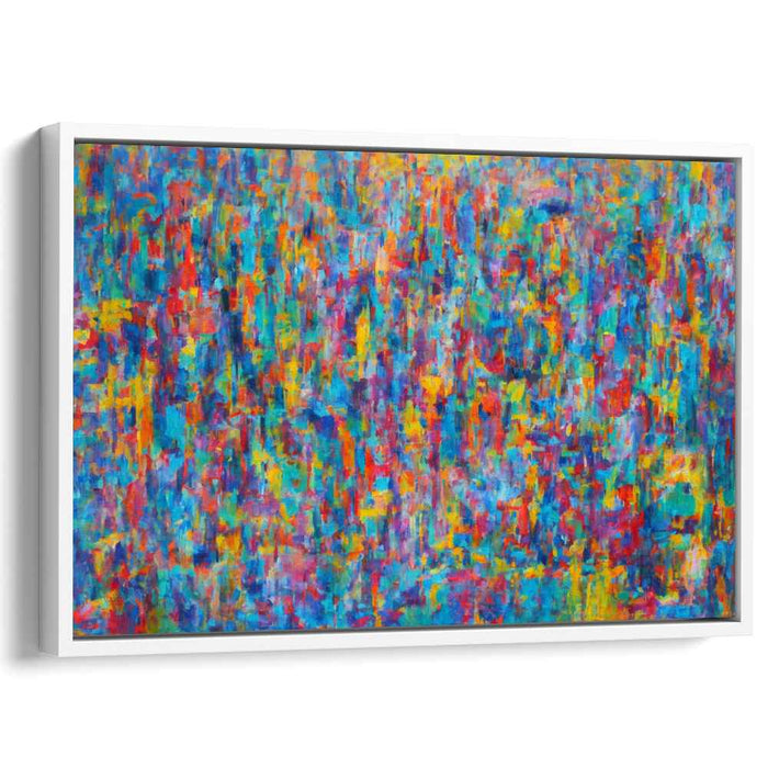 Luminous Fusion Dance: Abstract Expressionist Color Explosion Canvas Art Print