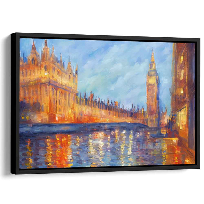 Luminous Cityscape Dreams: Impressionistic London Skyline Canvas Art