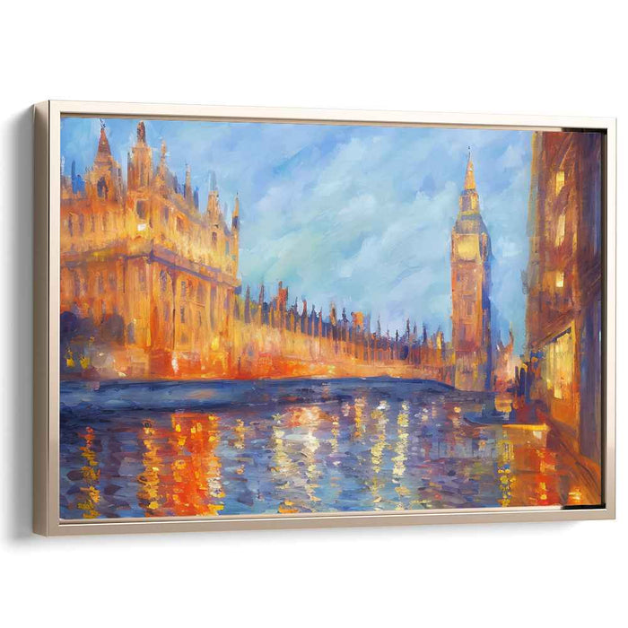 Luminous Cityscape Dreams: Impressionistic London Skyline Canvas Art