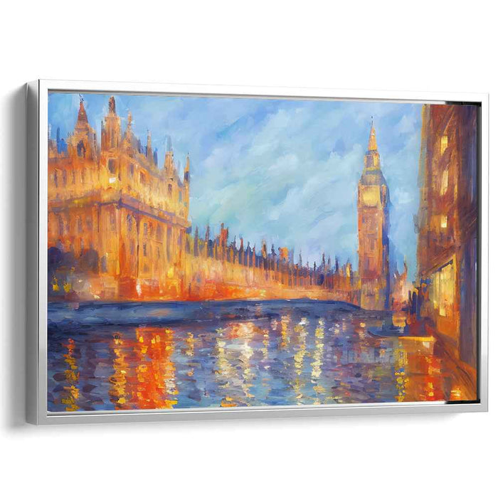 Luminous Cityscape Dreams: Impressionistic London Skyline Canvas Art