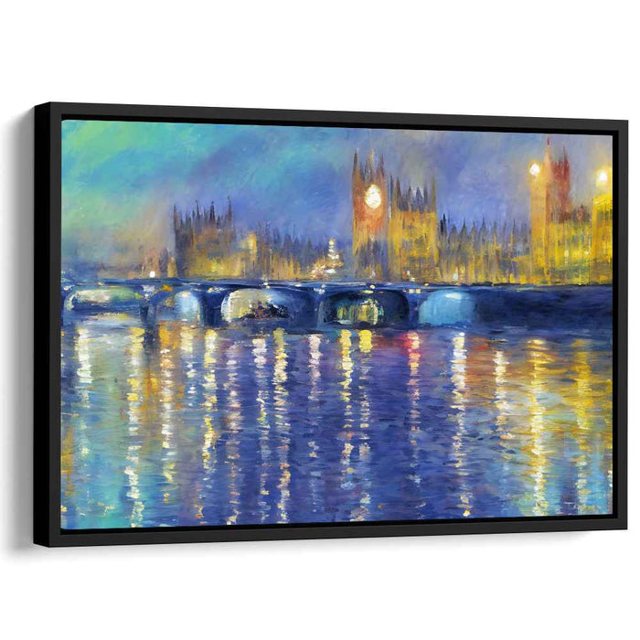 Twilight Stroll by Thames: Impressionist View of Westminster at Dusk