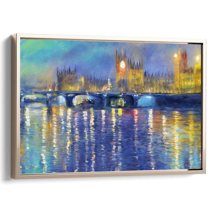Twilight Stroll by Thames: Impressionist View of Westminster at Dusk
