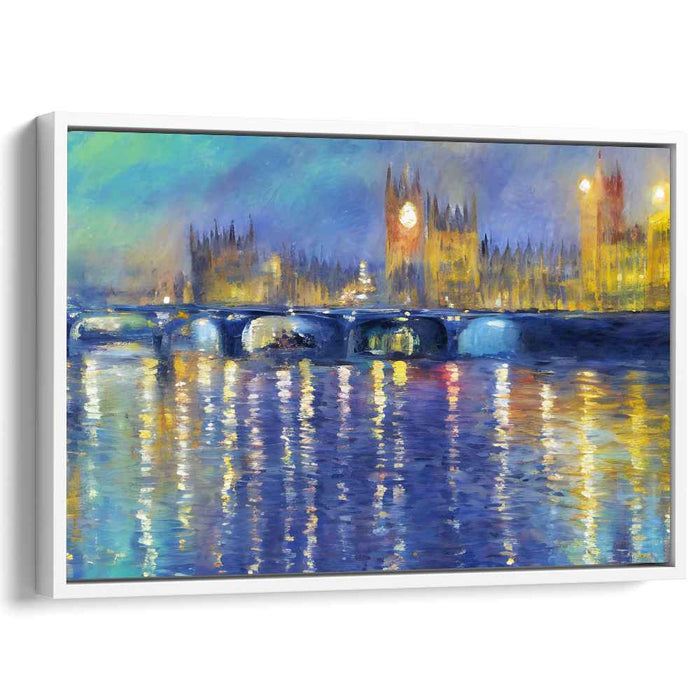 Twilight Stroll by Thames: Impressionist View of Westminster at Dusk