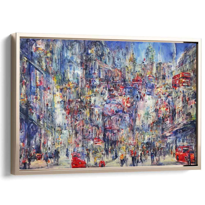Pulse of City Streets: Vibrant Urban Life in Motion Canvas Art Print