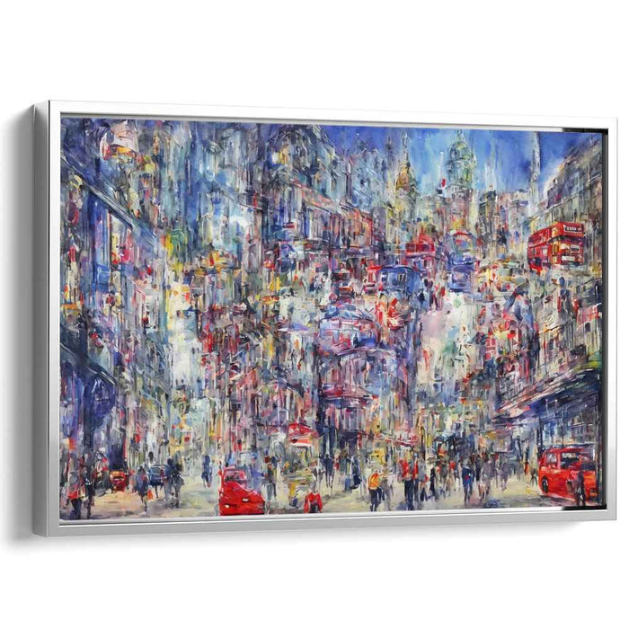 Pulse of City Streets: Vibrant Urban Life in Motion Canvas Art Print