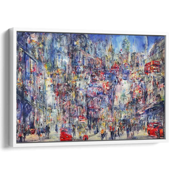 Pulse of City Streets: Vibrant Urban Life in Motion Canvas Art Print