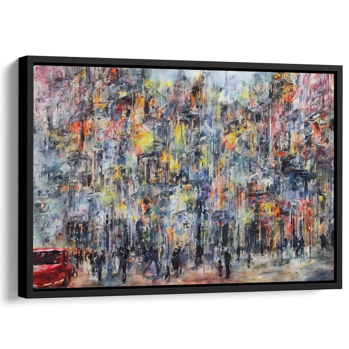 Urban Veil: Impressionist Cityscape in Vivid Colors Canvas Art
