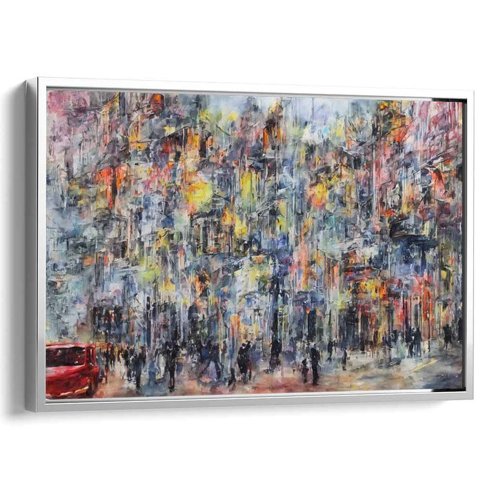 Urban Veil: Impressionist Cityscape in Vivid Colors Canvas Art