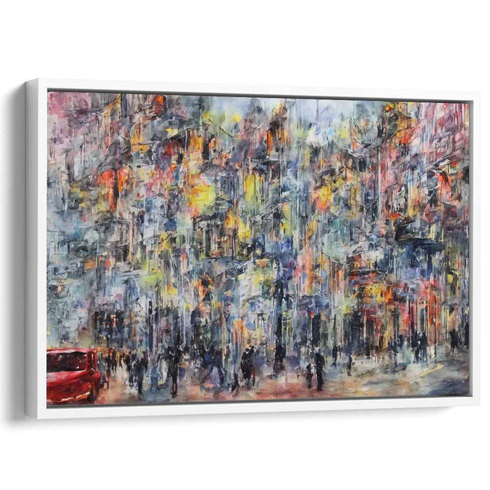 Urban Veil: Impressionist Cityscape in Vivid Colors Canvas Art