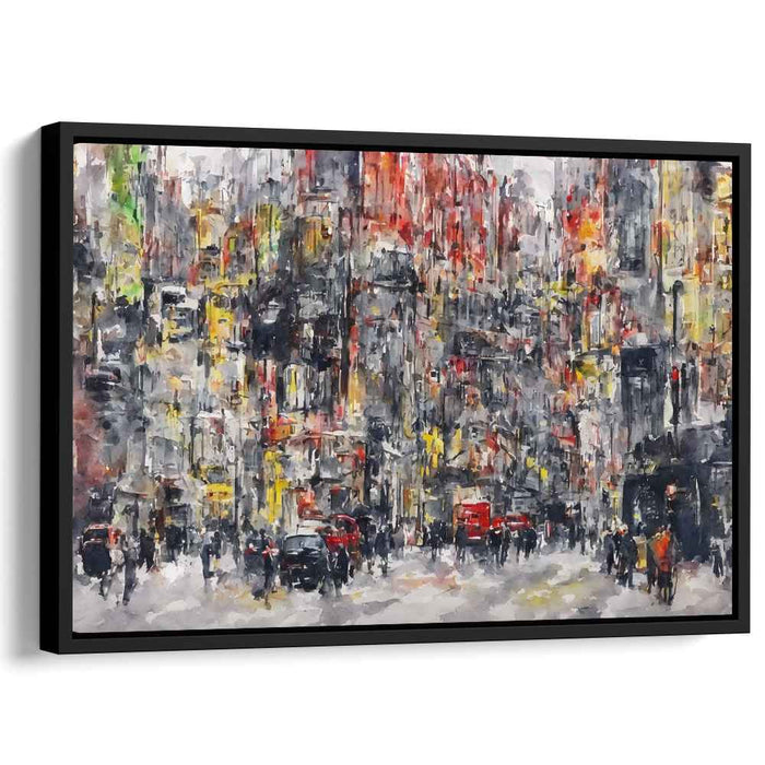 Urban Flames Rise: Dynamic Cityscape in Red and Yellow