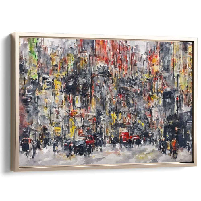 Urban Flames Rise: Dynamic Cityscape in Red and Yellow