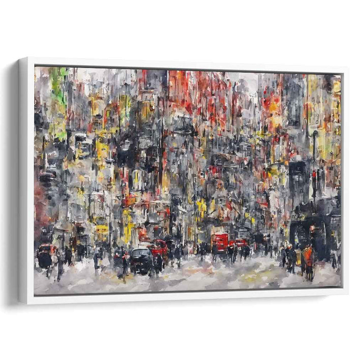 Urban Flames Rise: Dynamic Cityscape in Red and Yellow