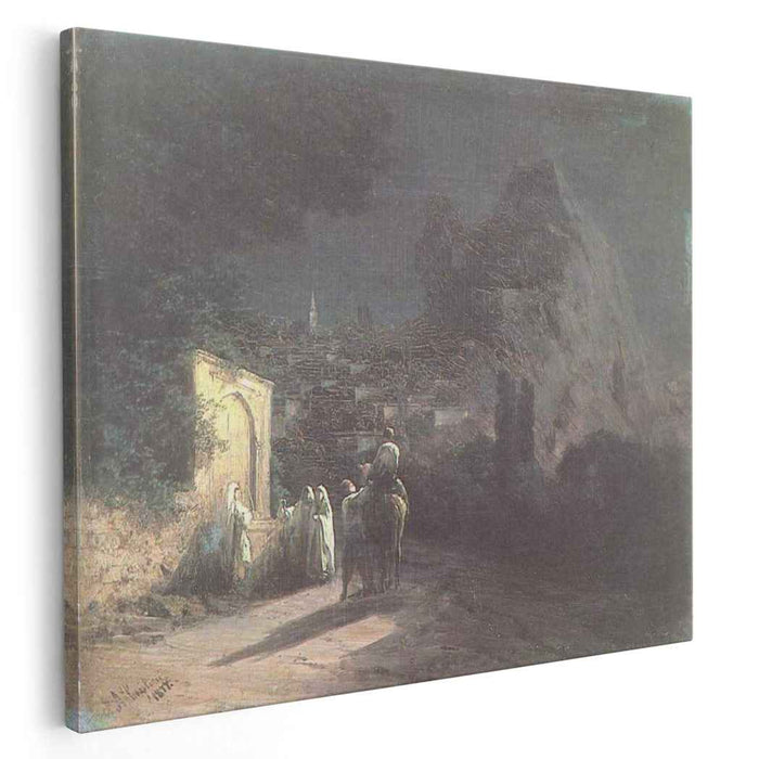 Lunar night at the spring (1877) by Ivan Aivazovsky