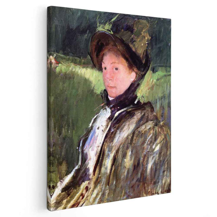 Lydia Cassatt in a Green Bonnet and a Coat (1880) by Mary Cassatt