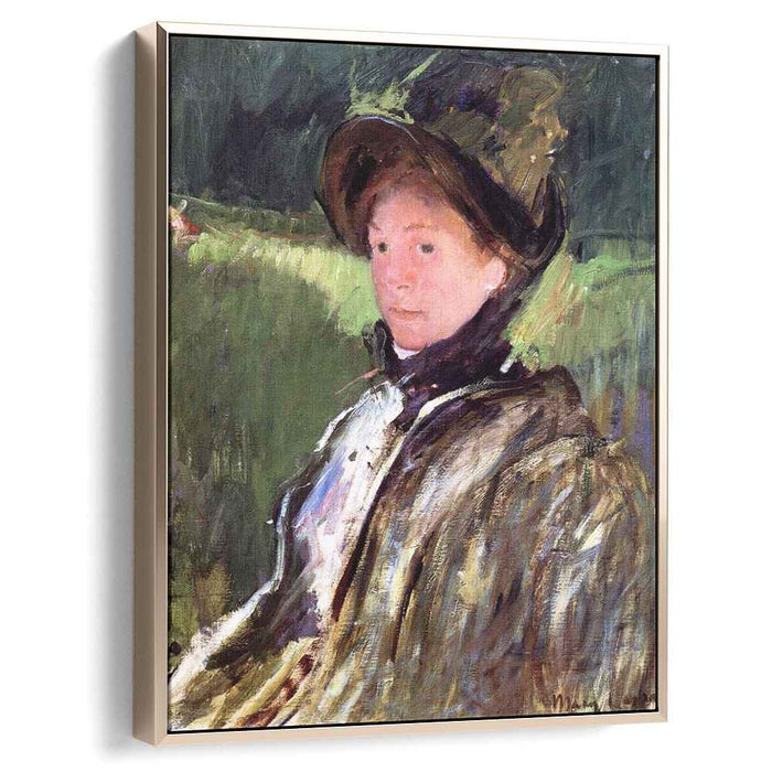 Lydia Cassatt in a Green Bonnet and a Coat (1880) by Mary Cassatt