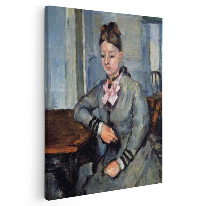 Madame Cezanne Leaning on a Table (1873) by Paul Cezanne