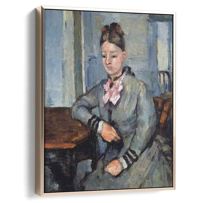 Madame Cezanne Leaning on a Table (1873) by Paul Cezanne