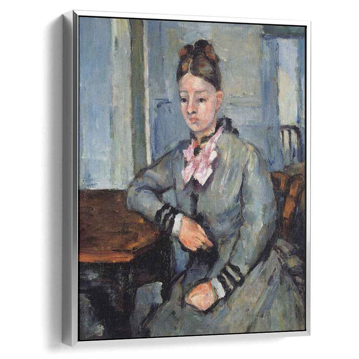 Madame Cezanne Leaning on a Table (1873) by Paul Cezanne