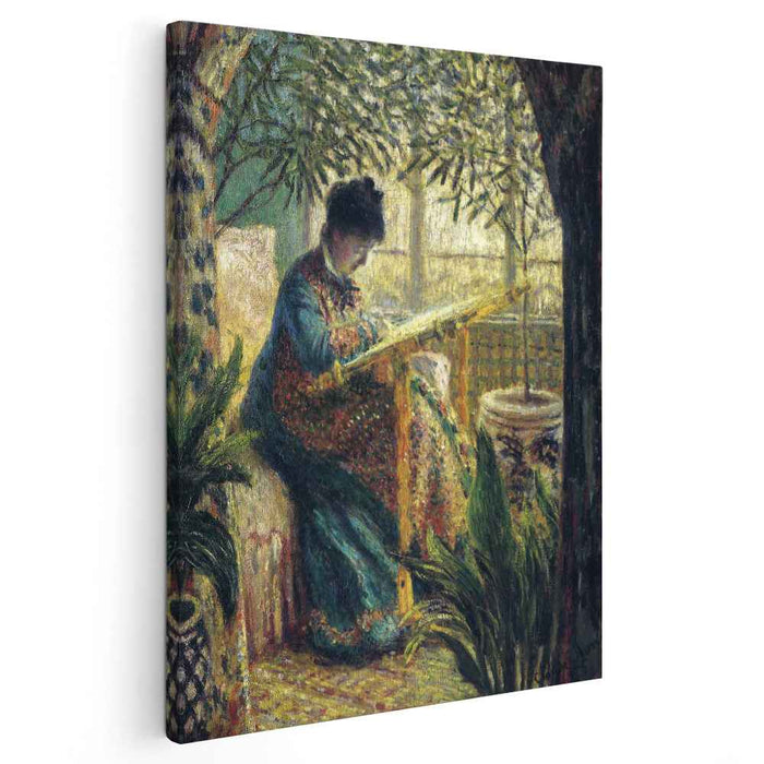 Madame Monet Embroidering (1875) by Claude Monet