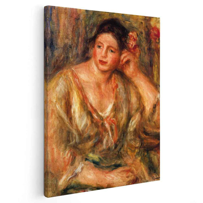 Madeleine Leaning on Her Elbow with Flowers in Her Hair (1918) by Pierre-Auguste Renoir