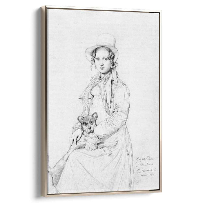 Mademoiselle Henriette Ursule Claire, maybe Thevenin, and her dog Trim by Jean Auguste Dominique Ingres